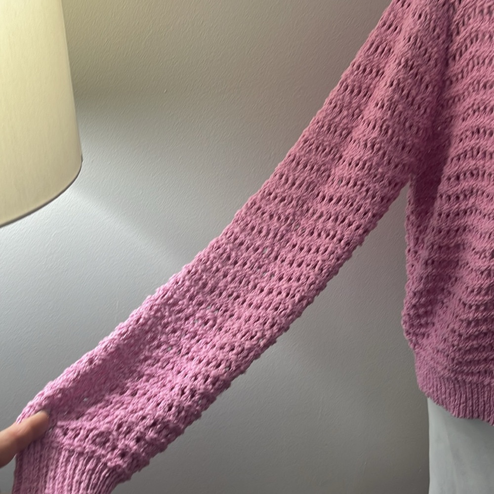 Pink Lulus Crochet Cardigan Sweater - Picture 2 of 8